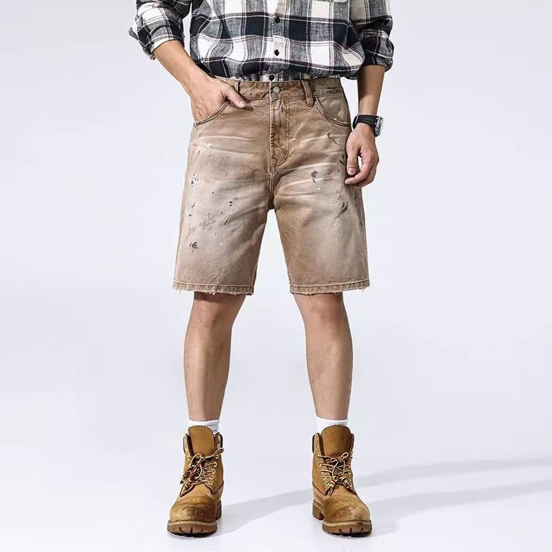 Begie washed denim shorts