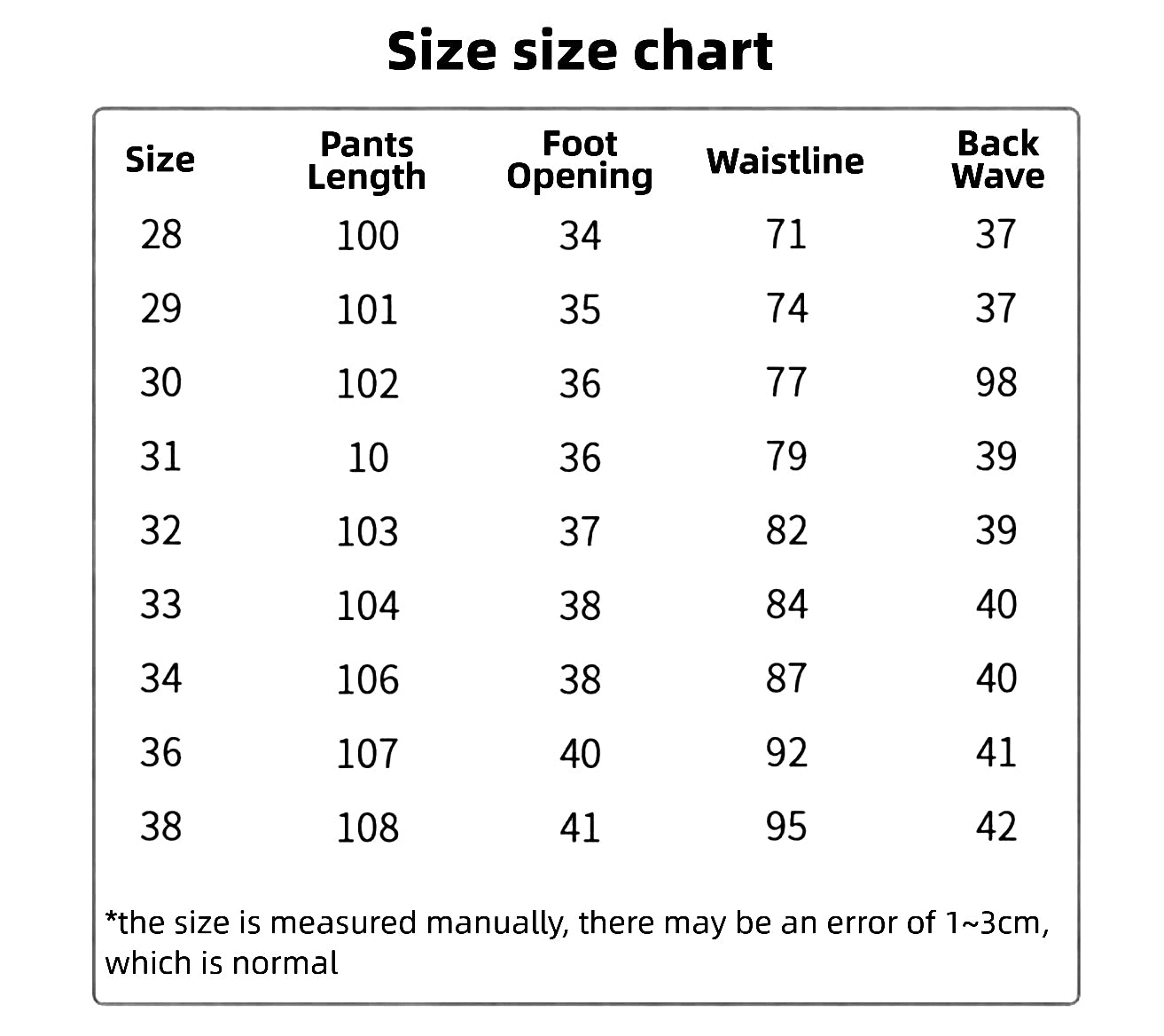 Size Chart