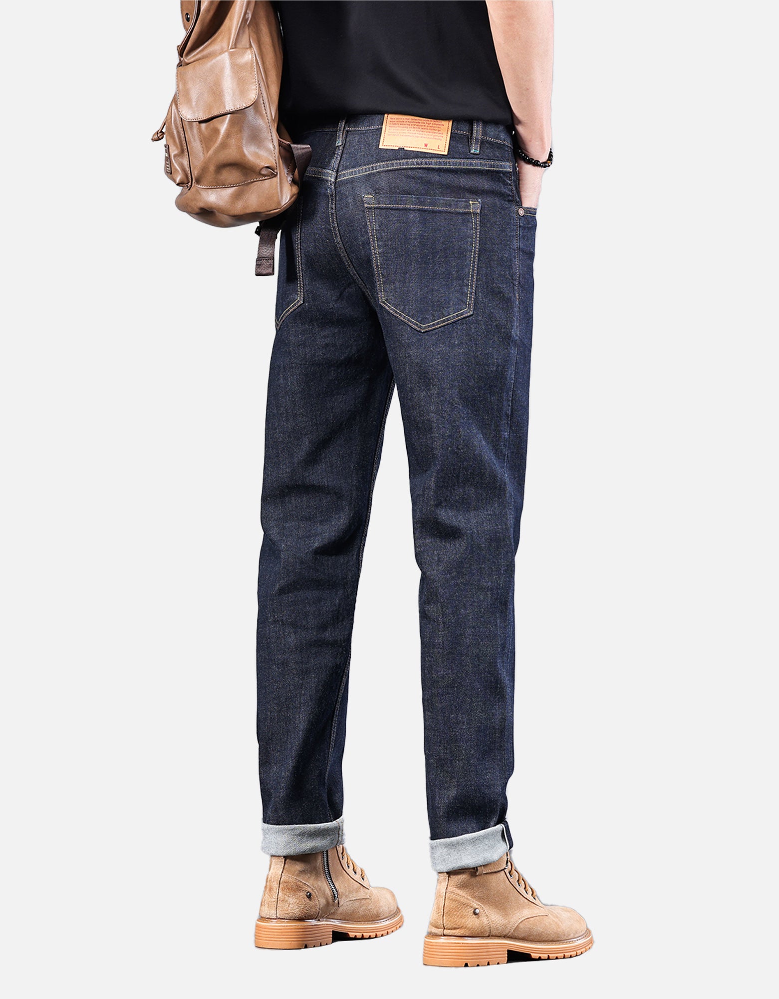 Classic 5 Pocket Mid - Rise Straight Leg Jeans