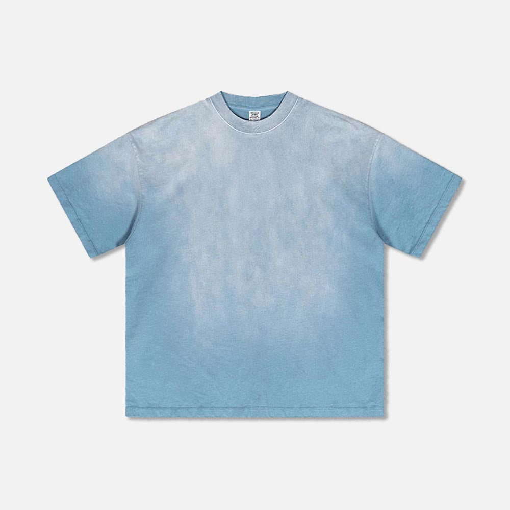 250G cotton washed and aged heavyweight short sleeve t-shirt