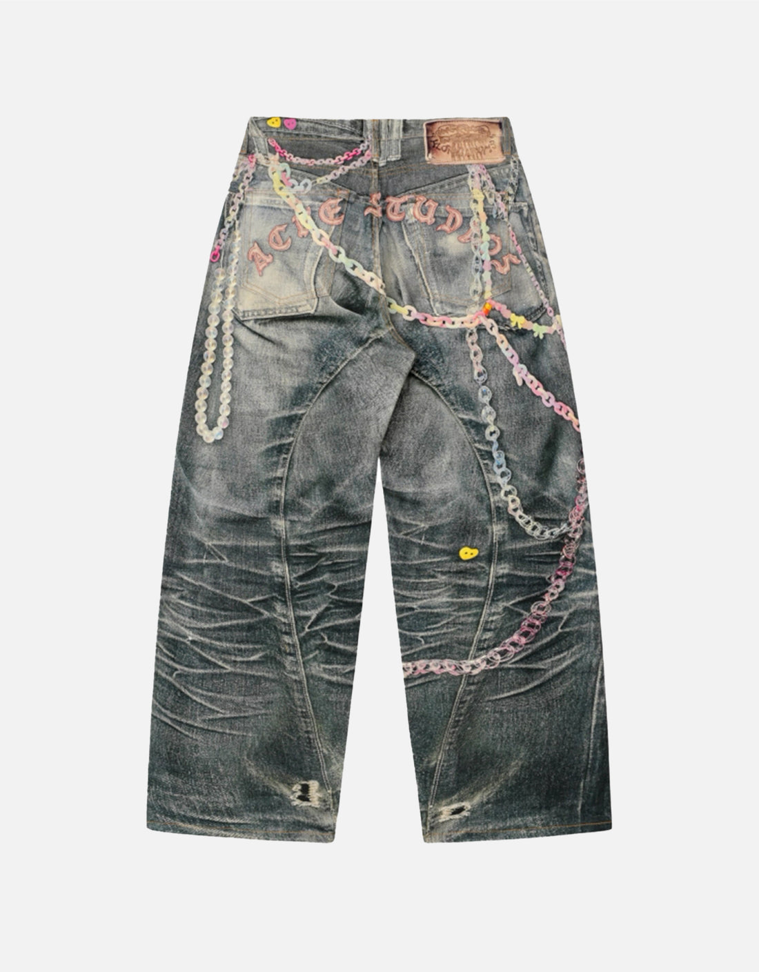 DIGITAL PRINTING WIDE LEG DESIGNER JEANS