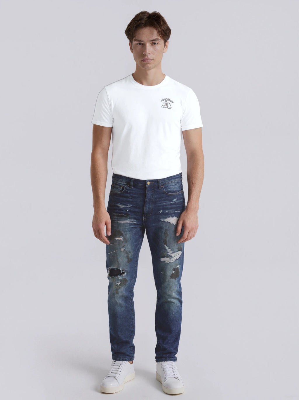 blue hue  distressed denim jeans