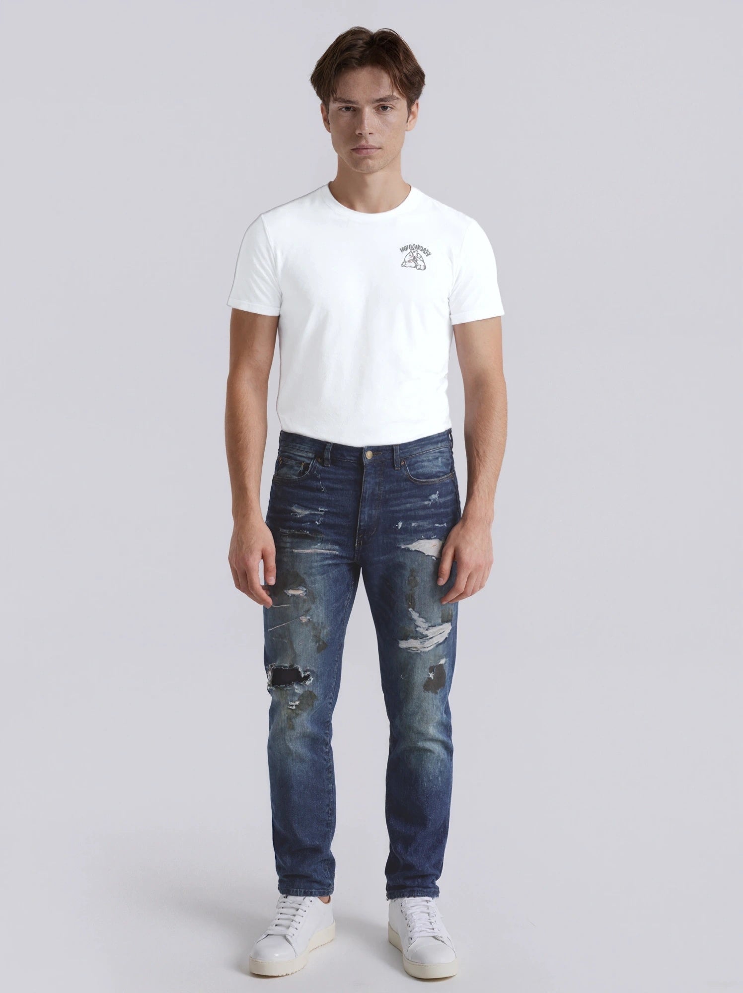 blue hue  distressed denim jeans