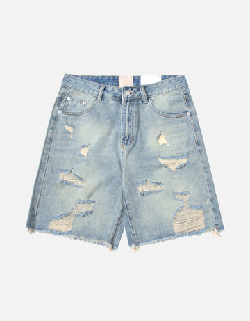 Washed-light Blue Tannin denim short