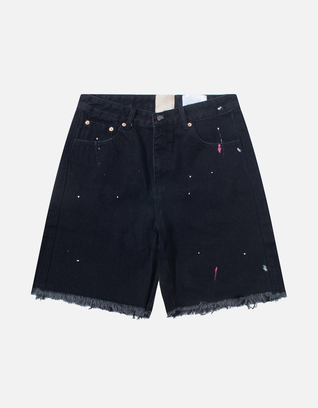 Washed-Black Tannin colored rivit denim short