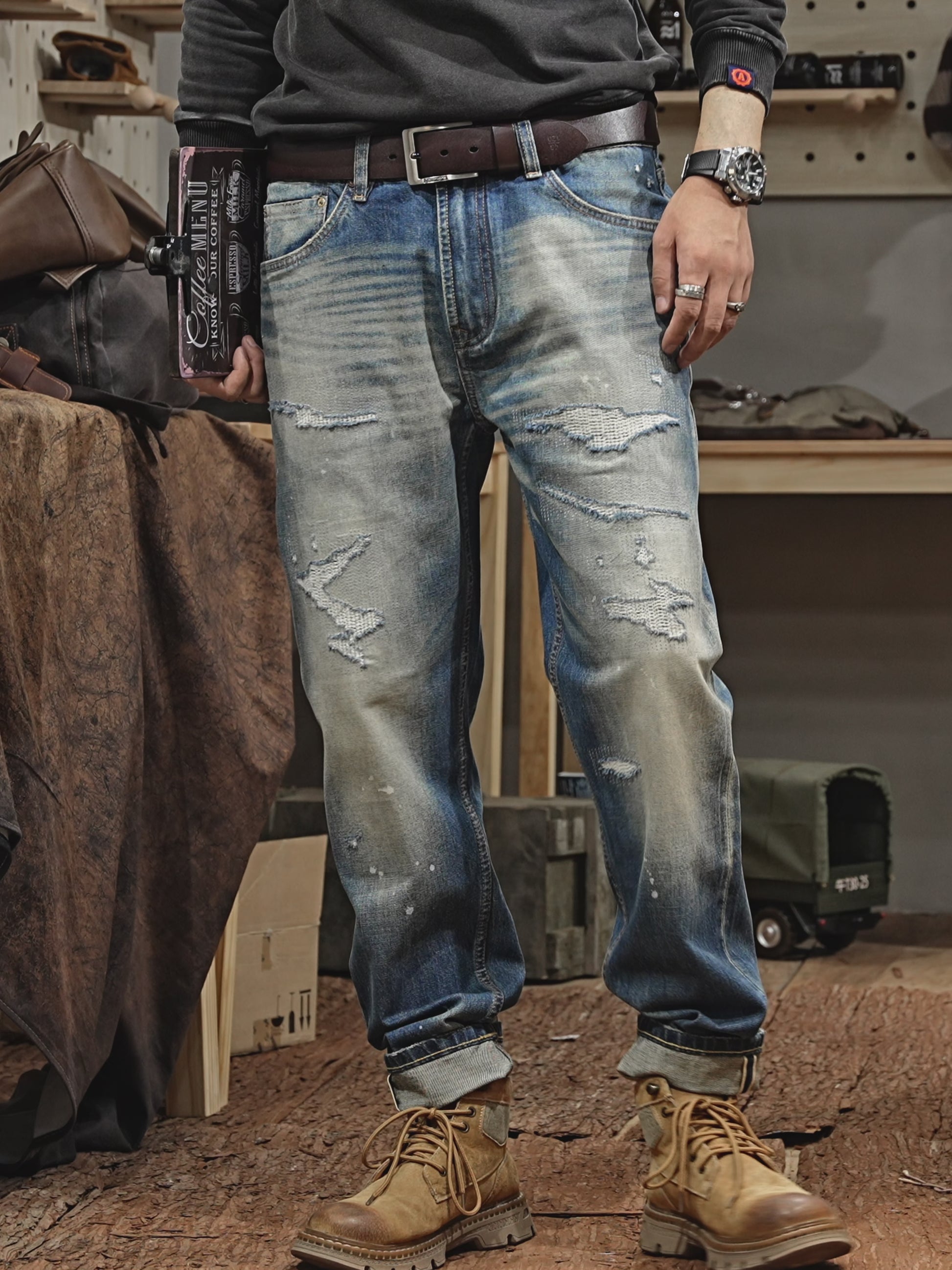 retro-style men's jeans